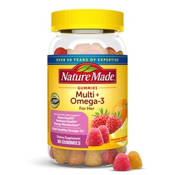 Nature Made Womens Gummy Multivitamines met Omega-3, Multivitamine voor vrouwen voor dagelijkse voedingsondersteuning, 80 Gummies, 40 dagen levering