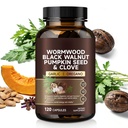 VOFANK Wormwood Black Walnut Clove 120 Capsules | with Black Walnut and Wormwood | Promotes a Healthy Gut & Immune Wellness | Supports Digestive & Gut Health | Vegan (40-Day Supply)