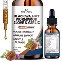 Wormwood Black Walnut Clove Drops for Humans – Gut Cleanse & Digestive Health Supplement with Garlic, Pumpkin Seed, Slippery Elm, Oregano, Berberine, FOS Prebiotic - 2 Fl oz