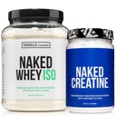 NAKED Vanilla Whey Isolate Protein Powder (24 Servings) Pure Micronized Creatine Monohydrate 500g (100 Servings) – Grass-Fed; Bulk; Non-GMO; Gluten Free; Soy Free