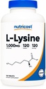 Nutricost L-Lysine 1000mg, 120 tabletten - Glutenvrij, niet-GMO en Vegetarisch vriendelijk