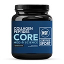 Core Med Science Collagen Peptides Powder - NSF Certified for Sport - Unflavored - Hydrolyzed Bovine Collagen Supplement for Women & Men Supports Skin, Hair, Joint & Bone Health - 30 Servings