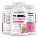 Candida Cleanse Supplement for Balance & Support, Candidose Detox, Women & Men. Gut Health & Flora, pH-niveau, Intestinal Health. Lactospore® Probiotica. Anti-gist Overgroei W/Oregano, caprylzuur