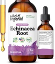 Wild & Organic Echinacea Tinctuur - Immune Support Drops with Liquid Echinacea Root Extract - Angustifolia Supplements - Vegan, Sugar & Alcohol-Free - 2 fl oz