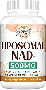 Supplément Liposomique NAD+ 500 MG, Supplément Vrai NAD Plus, Absorption Supérieure, Boost NAD+ Plus efficace que le Riboside de Nicotinamide pour l'énergie cellulaire, Vieillissement en santé, 240 Servir