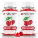 PUREFINITY Tart Gommies de cerise – Flush d'acide urique pour le soulagement et la récupération articulaires, antioxydant extrait de jus cru – non-OGM, sans gluten, végétalien, compte 60 (paquet de 2)