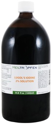2% Lugols Iodine Solution | 33.8 Fl Oz - 1000 ml | Third-Party Tested | Pharma Grade Ingredients | Made with 2 Percent Iodine and 4% Potassium Iodide | Glass Bottle | Lugol's Solution | Heiltropfen®
