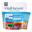 36 Sticks Electrolytes Powder Packets No Sugar Hydration Packets Electrolyte Liquid Daily IV Drink Mix with Strawberry Raspberry, Passion Fruit, Kiwi Green Apple, Cherry Pomegranate, Grape, Grapefruit