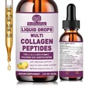 Liquid Collagen Peptides - Types I, II, III, V, X, Multi Collagen Complex | Hydrolyzed Collagen Drops for Women Men, Hair, Skin, Nails Support, Collagen Supplement w. Hyaluronic Acid, Biotin, Vitamin C