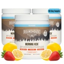 ROUNDHOUSE PROVISION Morning Kick, Greens Superfood Powder Supplement with Ashwagandha, Collagen & Probiotics - Sugar Free, Caffeine Free (3 Pack, Strawberry Lemonade Flavor) by Chuck Norris