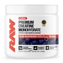 RAW Nutrition Creatine Monohydrate Powder, Blue Raspberry (30 Servings) - Micronized Creatine Monohydrate Supplement for Workout Performance, Build Muscle & Strength - Creatine Powder for Men & Women