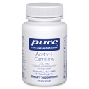 Pure Encapsulations Acetyl-L-Carnitine 250 mg - Geheugen- en hersensupplement - Hersenondersteuning & Focus* - Glutenvrij & niet-GMO - 60 capsules