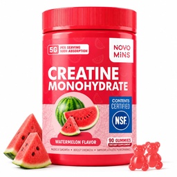 NSF Certified Creatine Monohydrate Gummies for Men & Women, 5g Creatine per Serving,Creatine Gummy for Muscle Strength, Energy & Performance Support, Pre Workout Supplement,Watermelon Flavor,90 Count