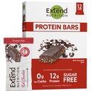 Extend Nutrition Sugar Free High Protein Bars, Perfect Sugar Free Snacks for Diabetes, Protein Bars for Hunger Control & Steady Energy, Low Carb, Keto, Intermittent Fasting, Rich Chocolate, 12 Count
