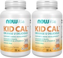 NOW Supplementen, Kid Cal met Calcium Citroen, Magnesium en Vitamine D, Tart Orange, 100 Kauwtabletten, Verpakking mei Vary (verpakking van 2)