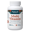 Pattern Wellness Multivitamin for Men & Women – Vitamin A, B, C, D, E – Supports Energy & Wellness – Whole Body Health – Daily Multivitamin Supplement – 60 Vegan Capsules