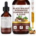 FANSHI Wormwood Black Walnut Clove Cleanse for Humans Tincture Liquid Drops, 20-in-1 Herbal Formula Support Cleanse & Digestive Health, Wormwood Tincture with Pumpkin Seed, Garlic & Oregano(2 fl oz)