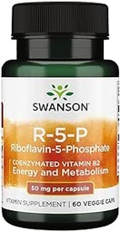 Swanson R-5-P (Riboflavine-5-phosphaat) - Vitamine B2-supplement ter bevordering van energie, stofwisseling en gezondheid van het zicht - Natural Wellness Formula - (60 capsules)