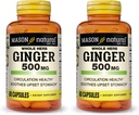 MASON NATUURLIJKE HERB Ginger 500 mg, natuurlijk kruidensupplement, 60 capsules (verpakking van 2)