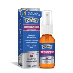 Sovereign Silver Sore Throat Spray - Colloïdale Silver Throat Spray, Immune Support Supplement voor volwassenen en kinderen, dagelijks gebruik Liquid Argentum Nitricum Solution - 1 fl oz (30ml)