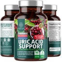 N1N Premium Uric Acid Support Supplement [14X Potent Herbs] Alle natuurlijke nieren en Uric Acid Reiniging met Tart Cherry, Milk Thistle, Cranberry, Selderij, Chanca Piedra, 60 Veg Caps