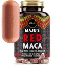 Maju Superfoods Biologische Red Maca Root Capsules 120ct - Vrouwen Gerichte Curve Enhancement Nutrition Booster Pillen, Gain voor Thights, Poeder in pil Supplement