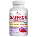 Saffron Supplements, Saffron Extract Capsules 20-in-1 with Ashwagandha, Turmeric, Rhodiola, Vitamin D, Magnesium, Supports Mood, Sleep, Energy Immune & Eye Health, Non GMO - 120 Veggie Capsules