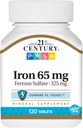 21st Century Iron 65 Mg Ferrous Sulfate 325 Mg Tablets, 120 Telling (pakket van 2)