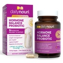 Daily Nouri Hormone Balance Probiotics for Women | Hormone Balance for Women | PMS, Hormonal Acne, & Bloating Support | 7 Clinically Studied Strains + Omega | 30-Day Supply