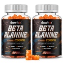 duwhot Beta Alanine Gummies Sugar-Free, 2000mg Beta-Alanine with Glycine, TMG & Vitamin B6 for Muscle Recovery, 4-in-1 Amino Supplements for Adults, Vegan, Orange, 120 Chews
