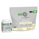 Sunwarrior Active Organic Protein Powder Plant Based Vanille Smaak 45 Serves & Createine Monohydraat Powder 60 Serves