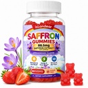 Saffron Gummies for Kids & Adults, 10-in-1 Saffron Supplements with 88.5mg Saffron Extract for Calm Mood, Focus & Daily Wellness, Sugar Free, Vegan, Non-GMO, Strawberry Flavor, 60 Counts