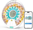 Betife Smart Automatic Pill Dispenser, 28 Compartments Electronic Pill Organizer voor elke dosering met licht/geluid alarm, Bluetooth Medication Organizer, Locked Pill Box voor