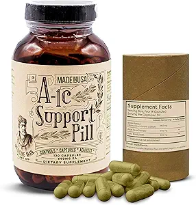 A-1C Ondersteuning 120 capsules - Natuurlijke en biologische met Bitter Meloen, Heilige Basil, en Aloë Vera Extract - Niet-GMO en Kruidenformule