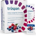 TruSpan Creatine Powder Sticks with Amino Acids & Vitamins, Daily Longevity Complex, Sugar Free, 5g Creatine Monohydrate, Muscle Recovery, Energy & Brain Support, Berry Fusion Flavor, 30 Pack