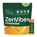 ZenVibes Calm & Cortisol Support Supplement – Magnesium, L-Theanine, Alpha GPC, L-Taurine & Vitamin D3 – Nootropic Drink Mix for Stress, Focus & Relaxation – Sugar-Free, Non-GMO Stick (Orange)