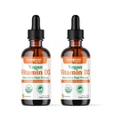 LIQUIDHEALTH Vitamine D3 4000 UI, USDA Vitamine D biologique gouttes liquides pour les adultes et les enfants, Vitamine D végétalienne pour le système immunitaire support, santé des os, soutien de l'humeur, peau saine - Fabriqué aux États-Unis (2 Pack)