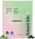 Future Kind Carrageenan-Free Foundations Multivitamine voor vrouwen en mannen met Omega-3, B12, D3, Zink, Jodium, Magnesium, K2 & Selenium, Vegan, Compostable Bag (60ct)