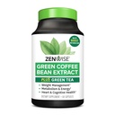 Zenwise Health EGCG Capsules d'extrait de thé vert avec extrait de haricot de café - 50% EGCG + 98% Supplément de polyphénols - Pilules de thé vert pour le soutien de la peau et du cœur + Santé cérébrale et de la mémoire - 60 Compte