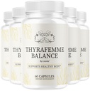 (5 Pack) ThyraFemme Balance - Official Thyrafemme Balance Supplement Capsules New Advanced Formula, ThyraFemmeBalance Daily Natural Support Premium Female Health & Wellness, 300 Capsules for 5 Months