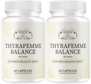 (2 Pack) ThyraFemme Balance - Official Thyrafemme Balance Supplement Capsules New Advanced Formula, ThyraFemmeBalance Daily Natural Support Premium Female Health & Wellness, 120 Capsules for 2 Months