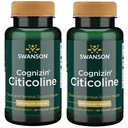 Swanson Cognizin Citicoline Brain Health Supplement for Professionals Seeking Mental Focus, Memory, and Cognitive Support - 1,000 mg (60 Veggie Capsules, 2 Pack)