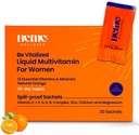 BeMe vloeibare multivitaminen voor vrouwen - Advanced Liquid Delivery System with 13 Vitaminen & 4 Mineralen - Tear & Go Sachets, Non-GMO, Orange Flavor (30 Sachets)
