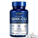 ALLBIZ Liposomal GHK-Cu Copper Peptide, 314mcg Copper Peptides for Skin Structure, Hair Texture & Scalp Health | Supports Natural Collagen Synthesis | 20X Absorption | Vegan, Non-GMO | 120 Capsules