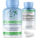 Pure Spermidine Supplement with Trihydrochloride 3HCL 10mg - 120 Capsules - Spermidine Supplements for Women for Brain, Vitality, Cell Repair Supplement for Men Supplements