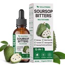 Soursop Bitters Liquid -12 in 1 Herbal Tonic with Multivitamin Sea Moss, Moringa, Turmeric & Ashwagandha, Organic Graviola Supplements for Gut Cleanse, Detox, Immune & Energy Support, 2 Fl Oz