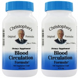 Christopher's Original Formulas Blood Circ Formula Capsules, Herbal Supplement for Cardiovascular & Circulatory Wellness, 100 Capsules - Pack of 2