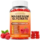 800mg Magnesium Complex Gummies with Magnesium Malate Taurate L-theanine D3 | Magnesium glycinate for easy absorption, muscle, energy, focus, recovery support. Sugar-free, vegan gummy for adults, kids.