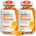 Calcium Magnesium Zink Gummies voor volwassenen: 1200mg Calcium citraat met vitamine D3 K3 - Natural Organic Sugar Free High Absorptie Supplement for Women Heren Kids(120Count)