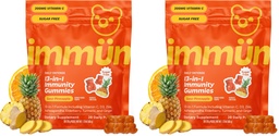 Grüns Immun Sugar Free Immunity Gummies with Vitamin C, Zinc, MCT Oil, & Turmeric - Daily Immune Support Supplement for Adults - Sour Pineapple Flavor (28 Count) (Pack of 2)